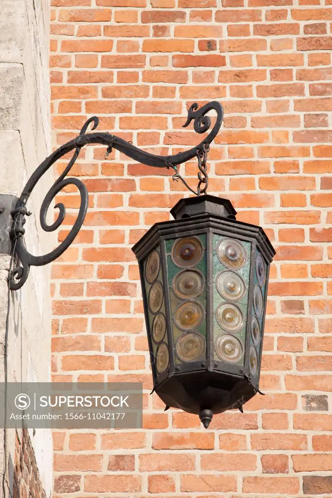 Lamp on Cloth Hall, Krakow, Poland, Europe.