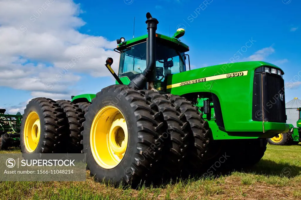 Large tractor on a Canadian farm in Alberta.