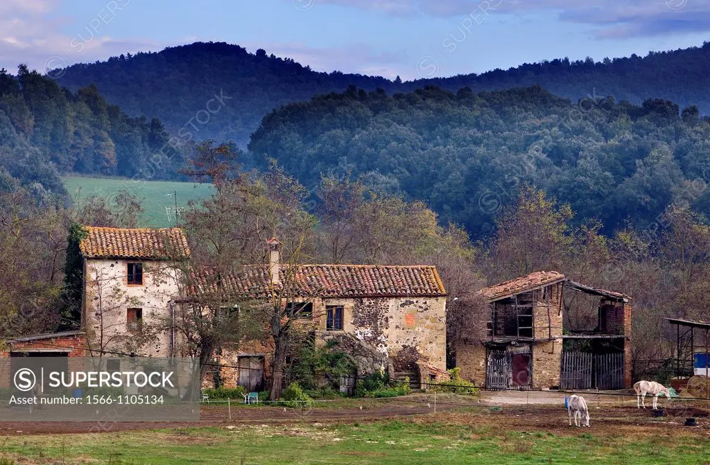 Rural house next to Croscat Volcano,Garrotxa Natural Park,Girona province  Catalonia  Spain
