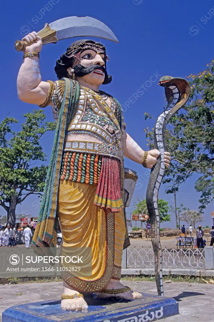 statue of Mahishasura at Chamundi Hills, Mysore, State of Karnataka, India, South Asia.