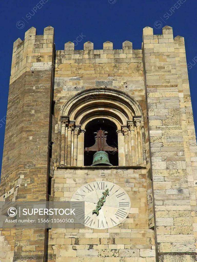 Belfry of the Cathedral of Lisbon (Portugal).
