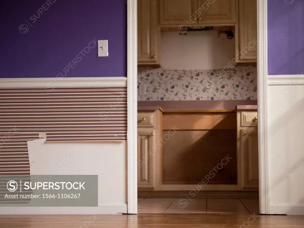 Empty kitchen of foreclosed home in Talahassee, Florida, United States