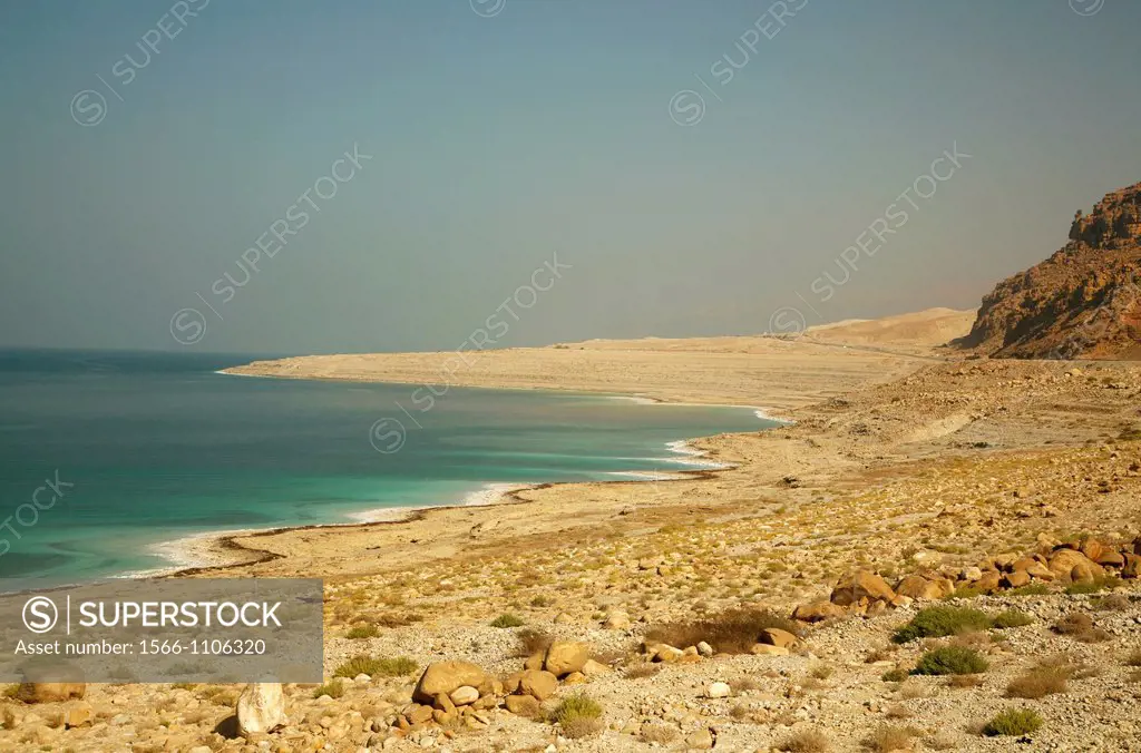 View over the shrinking dead sea, Jordan