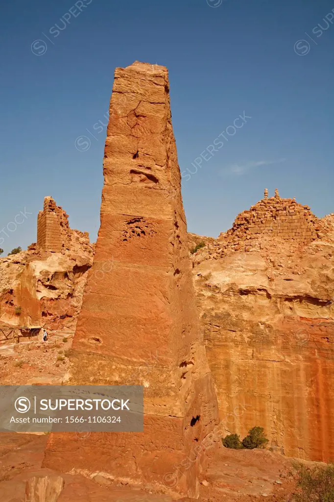 The obelisks marking the entrance to the High Place of Sacrifice, Petra, Jordan