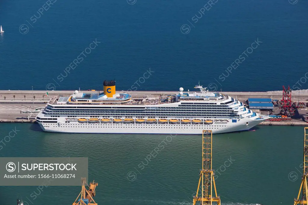 Luxury cruise.Port of Barcelona. Spain.
