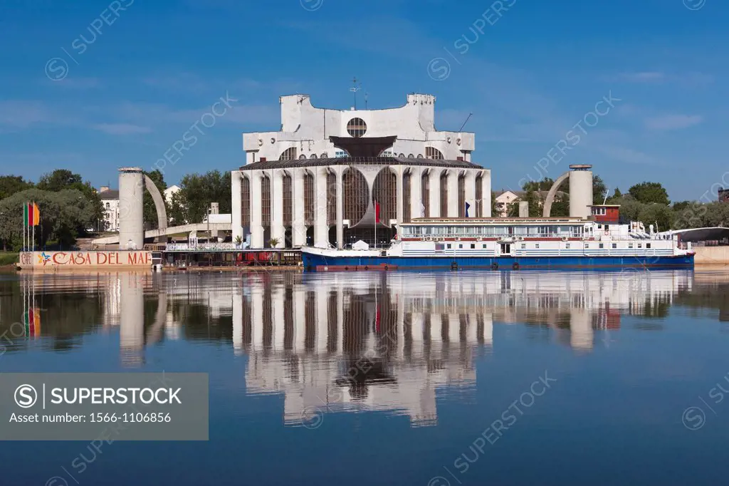 Russia, Novgorod Oblast, Veliky Novgorod, Volkhov River, Hotel Intourist