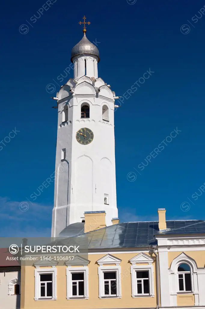 Russia, Novgorod Oblast, Veliky Novgorod, Novgorod Kremlin, clocktower