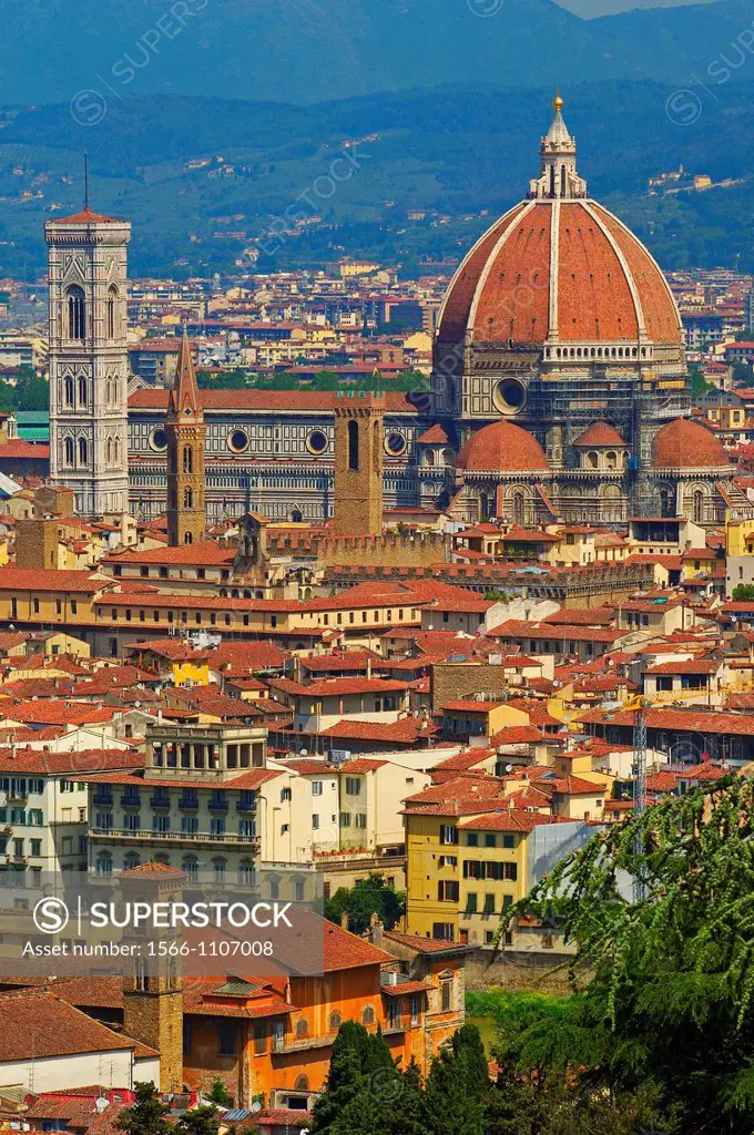 ´Duomo´ Santa Maria del Fiore cathedral, view from Michelangelo square, Florence, Tuscany, Italy