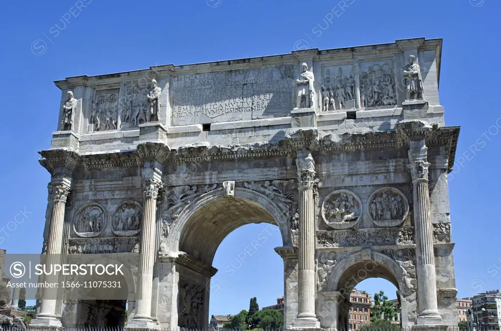 Arch of Constantine, a triumphal arch in Rome, Italy.