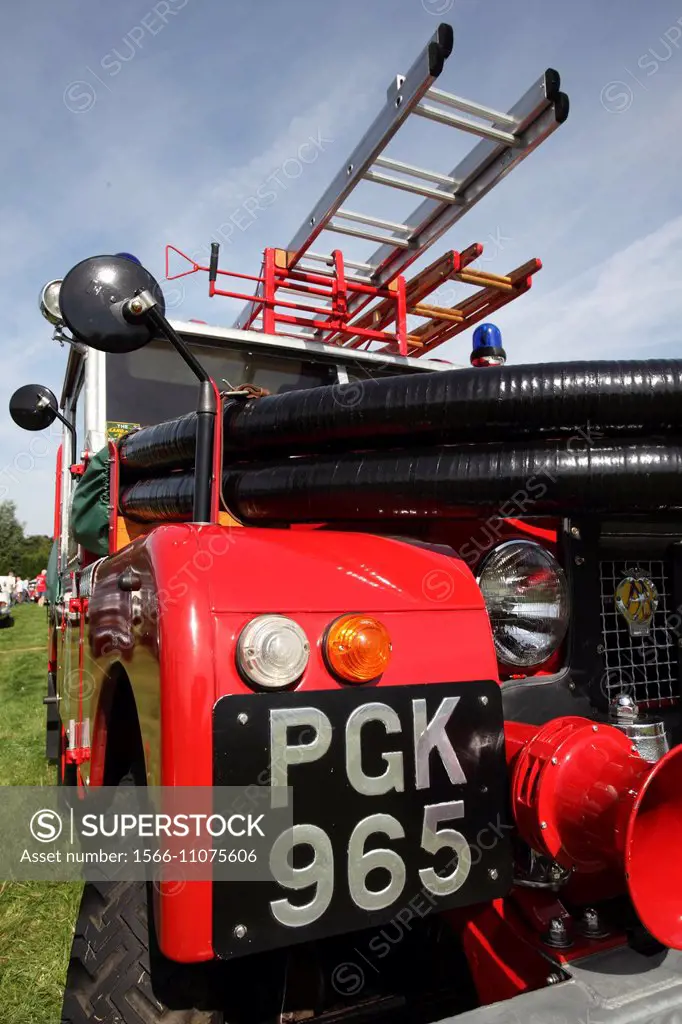 Vintage classic Land rover Fire engine,derbyshire,uk.