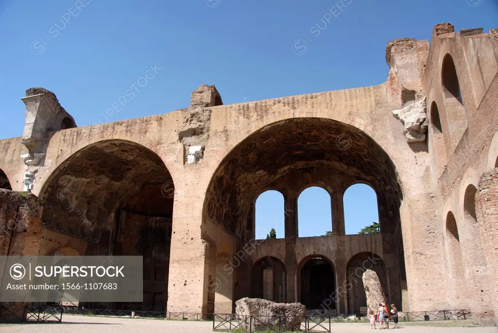 The Basilica of Maxentius and Constantine, The Roman Forum, Campitelli, Rome, Lazio, Italy, Europe
