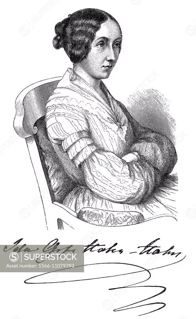 Countess Ida von Hahn-Hahn, 1805 - 1880, a German author,.