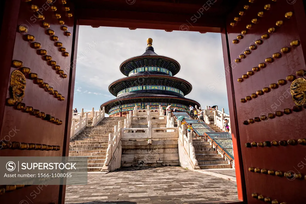 View of the Hall of Prayer for Good Harvests known as the Temple of Heaven during summer in Beijing, China