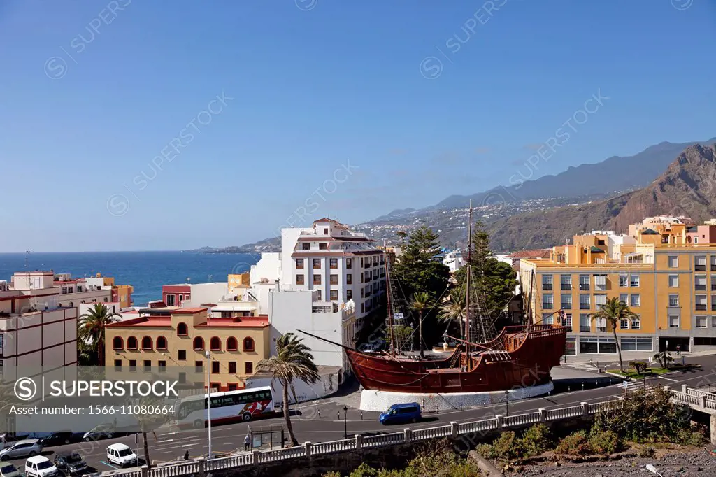 replica of Christopher Columbus ship Santa Maria in Santa Cruz de La Palma, capital of the island La Palma, Canary Islands, Spain, Europe.