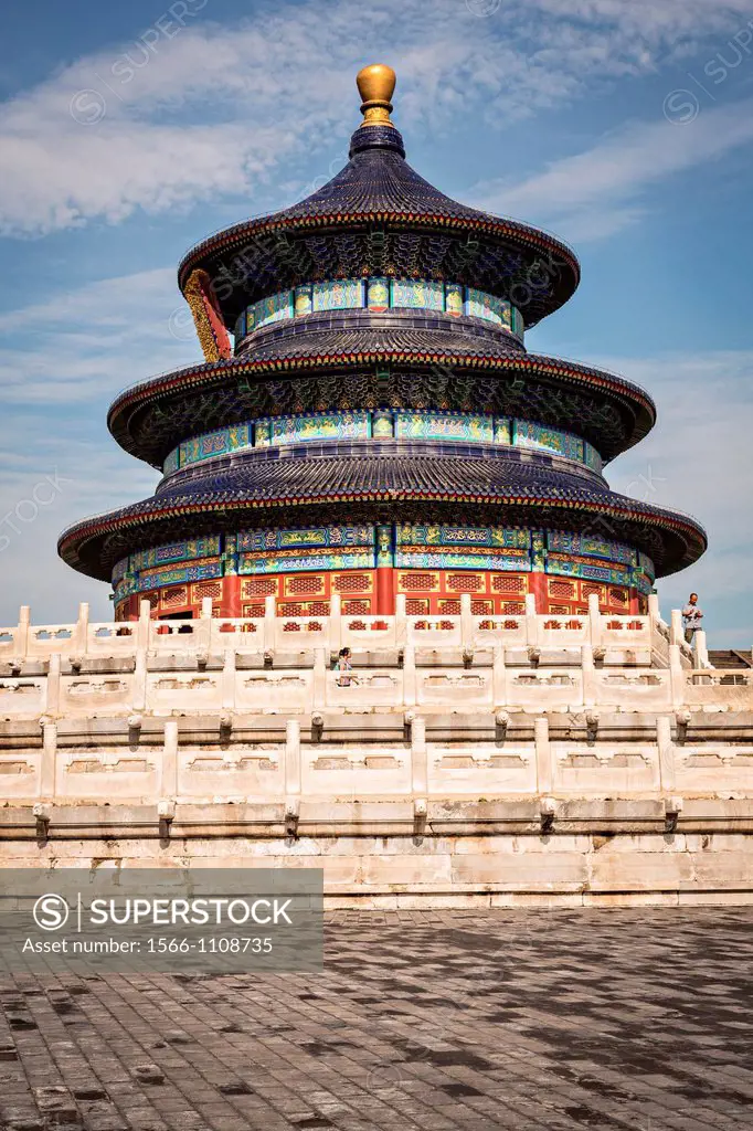 View of the Hall of Prayer for Good Harvests known as the Temple of Heaven during summer in Beijing, China