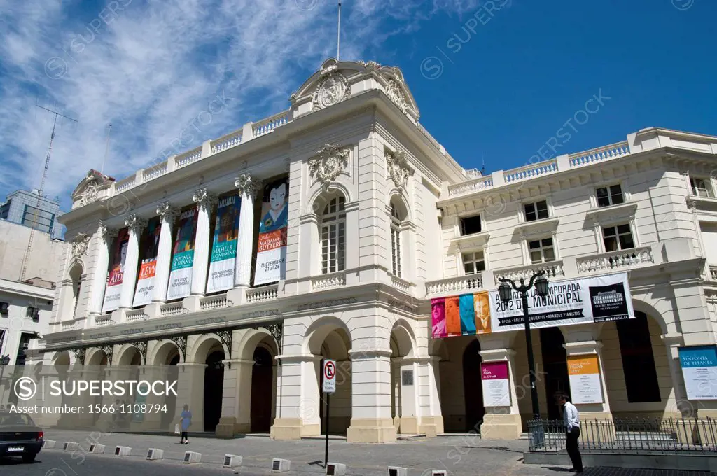 Santiago de Chile city. The Municipal Theatre of Santiago (1857).
