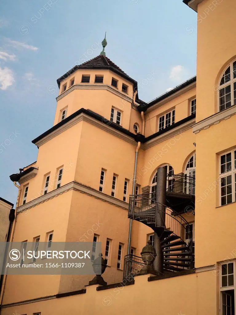 The old town elementary school in Passau, Germany is part of the church of St  Nicholas