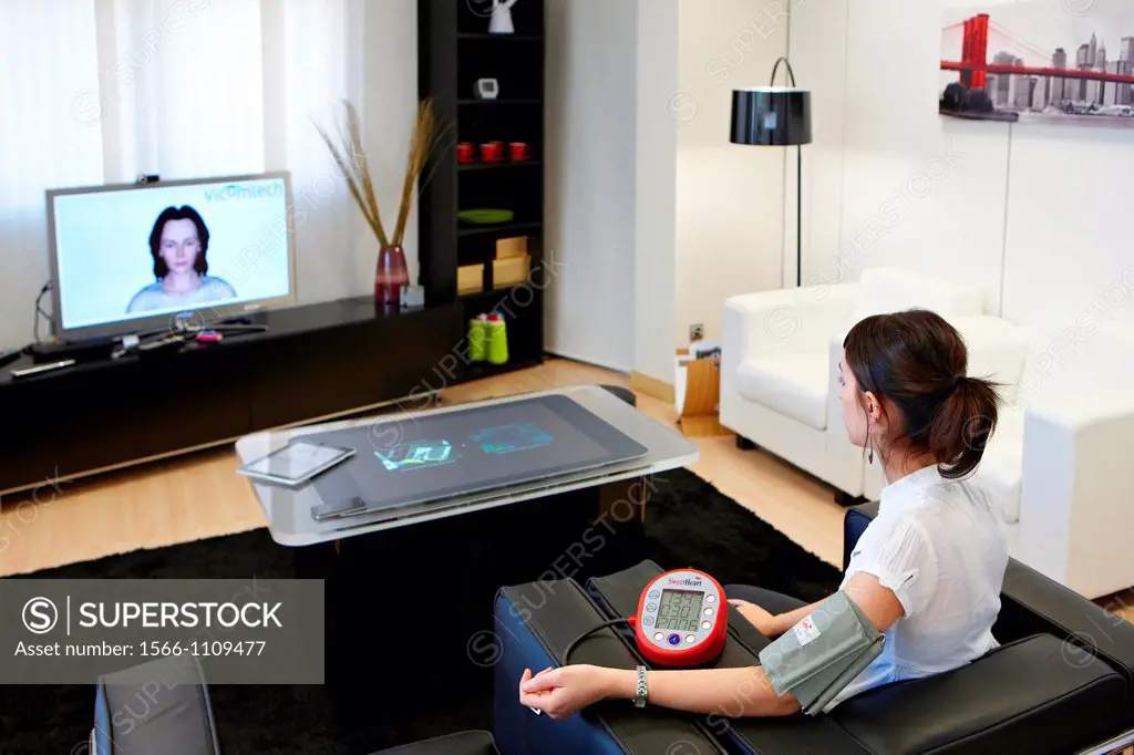 Telemedicine, taking blood pressure in home, Health and Biomedical applications, Vicomtech-IK4 Visual Interaction and Communication Technologies Centr...