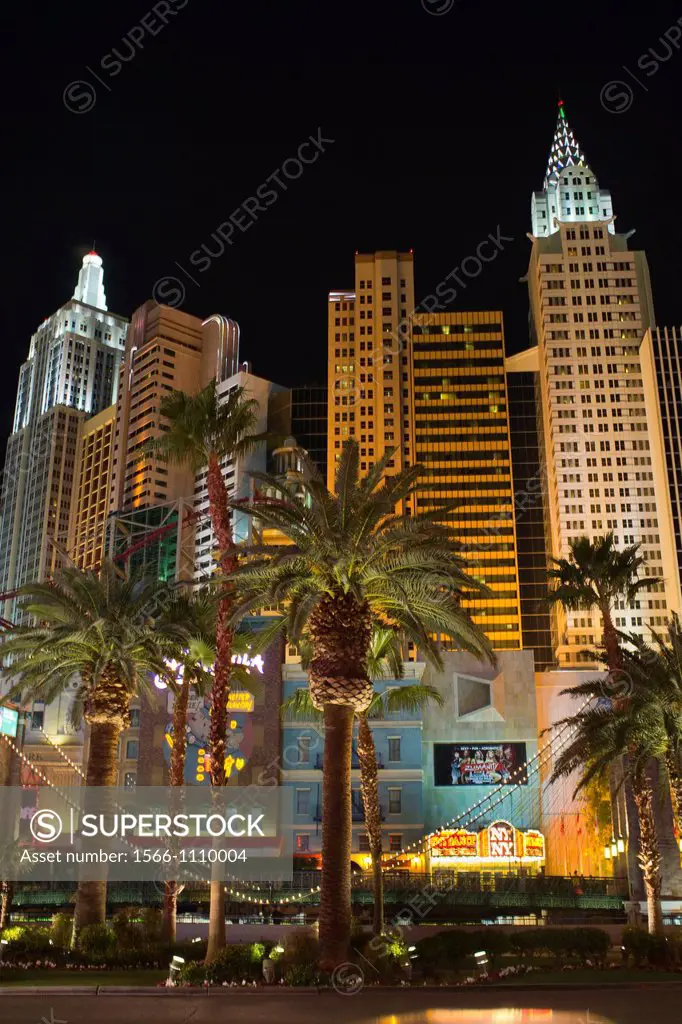 New York New York Hotel Las Vegas at night