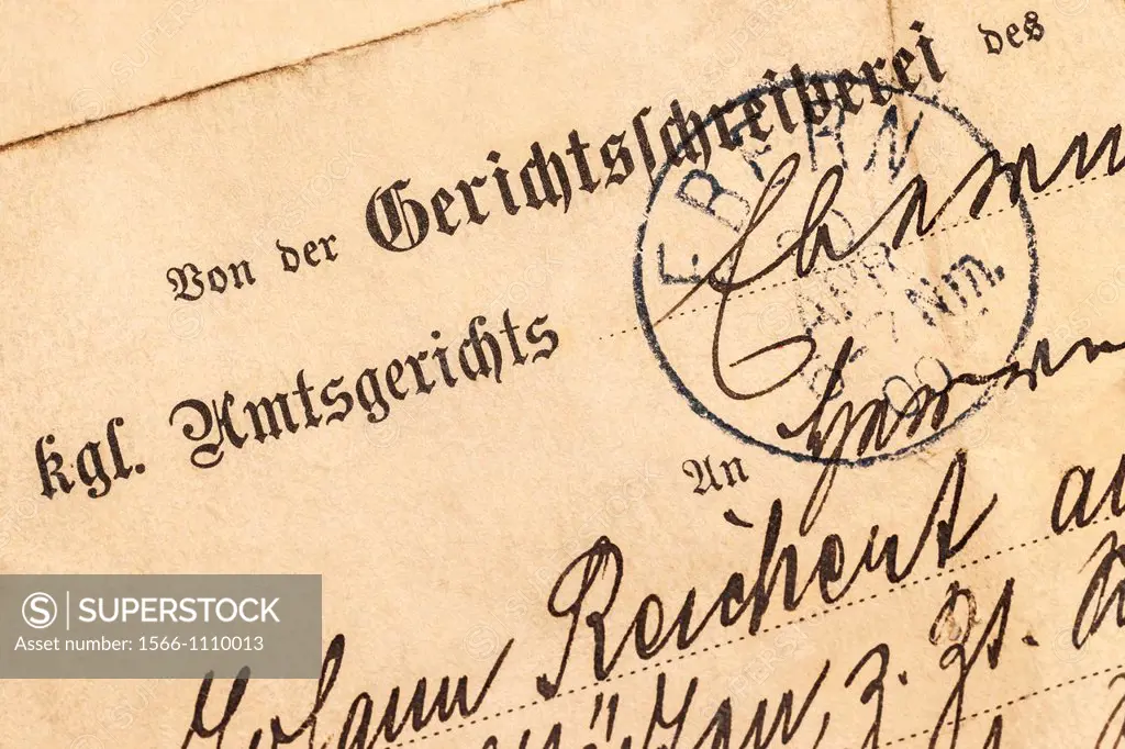 Old letter from an German royal local court from the year 1900