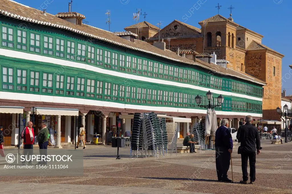 Plaza mayor (Main Square), Almagro, Ciudad Real province, Route of Don Quixote, Castilla-La Mancha, Spain, Europe