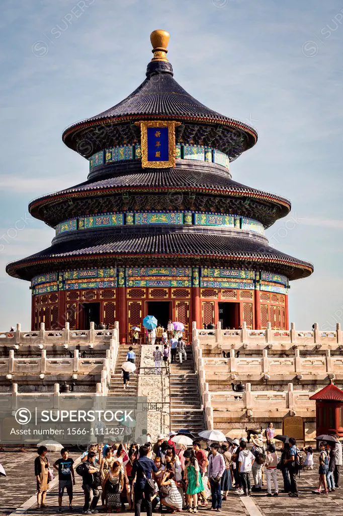 View of the Temple of Heaven from the east gate during summer in Beijing, China