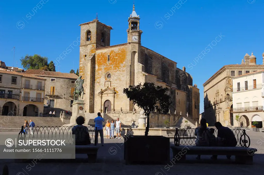 San Martin church on Plaza Mayor (main square), Trujillo, Caceres province, Extremadura, Spain, Europe