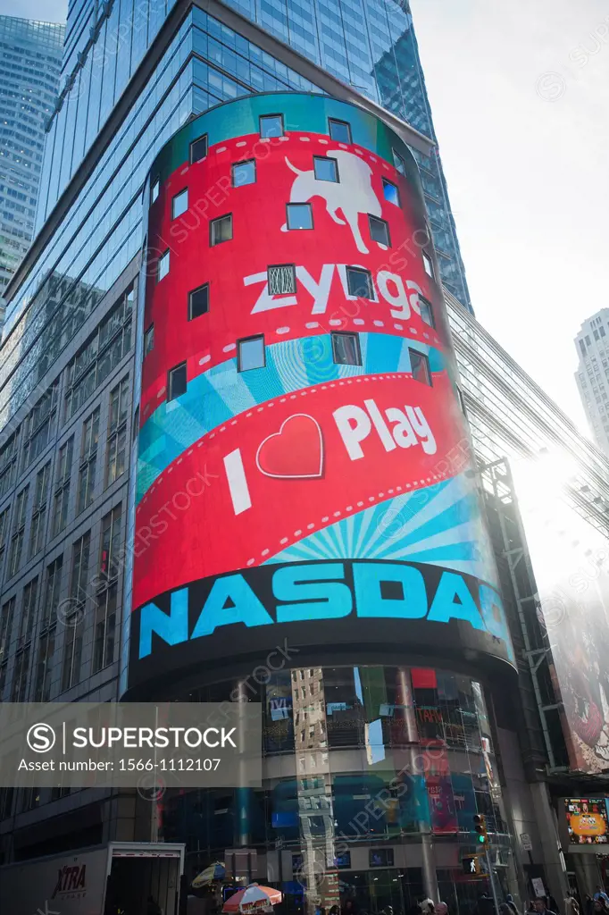 The electronic display of the NASDAQ stock exchange in New York is decorated for the IPO of the game developer Zynga The stock debuted to an underwhel...