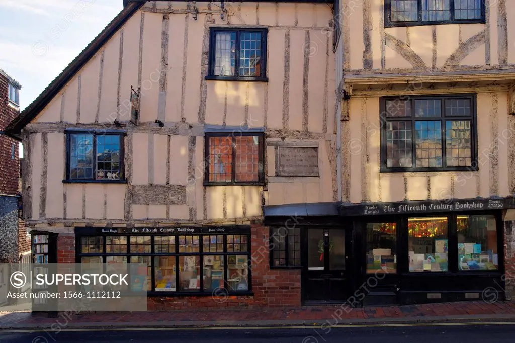 The Fifteenth Century Bookshop, High Street, Lewes, Sussex, England,