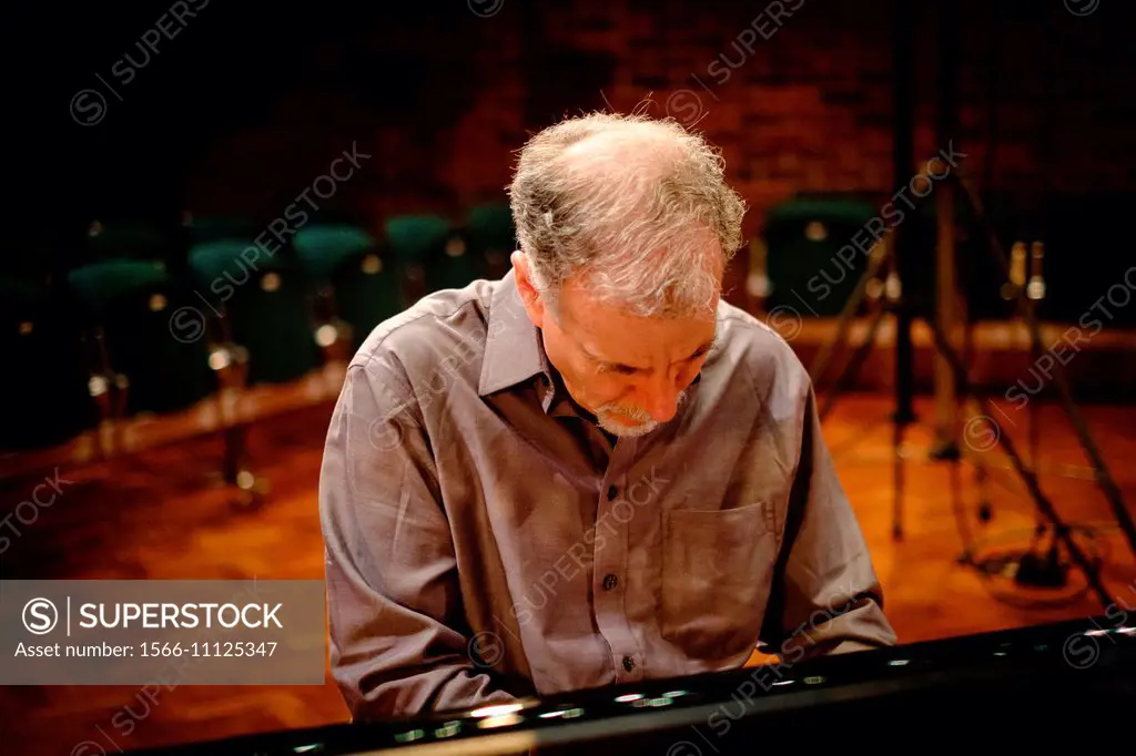 American jazz pianist Marc Copland during sound checks at the Turner Sims Concert Hall (Southampton, England).