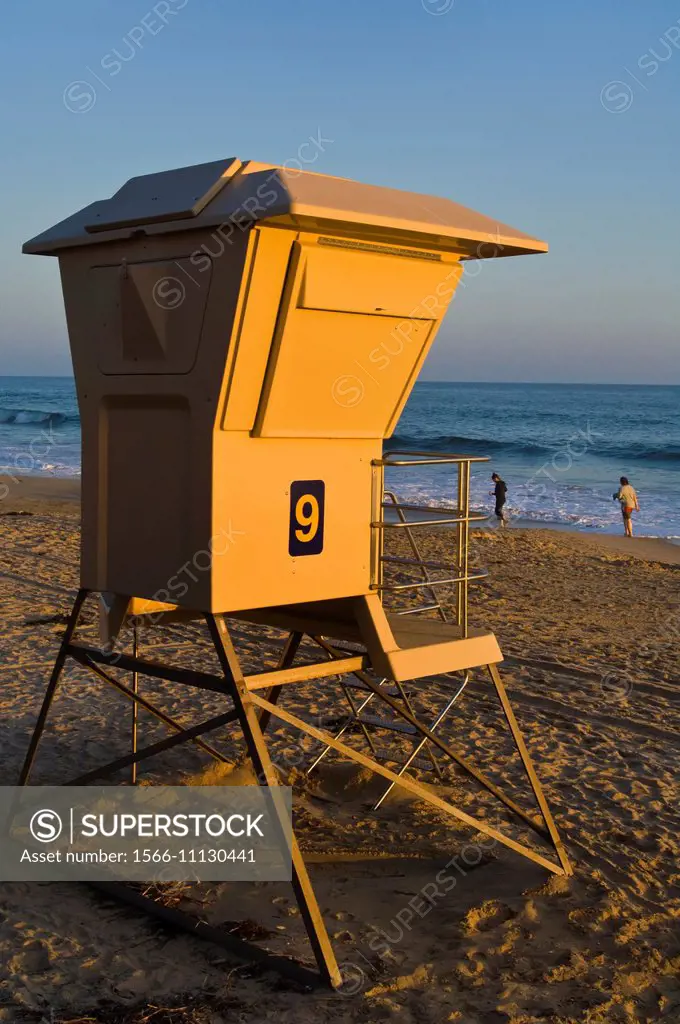 Lifeguard tower at Crystal Cove State Park Historic District, Corona del Mar, Newport Beach, California.