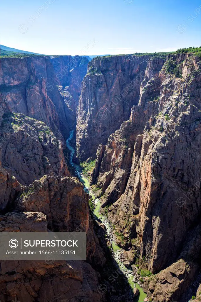 Gunnison River deep in the canyon, Black Canyon of the Gunnison National Park, Colorado, USA