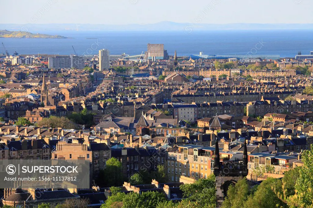 UK, Scotland, Edinburgh, Leith, Firth of Forth, aerial view,.