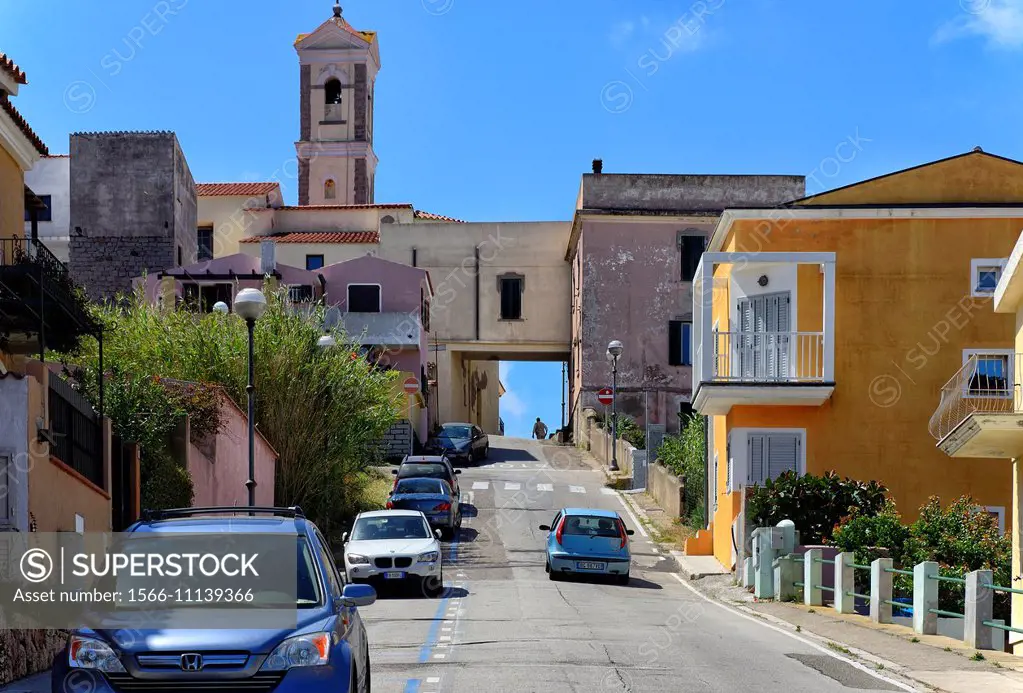 Street scene, Santa Teresa Gallura, Northern Sardinia, Italy.