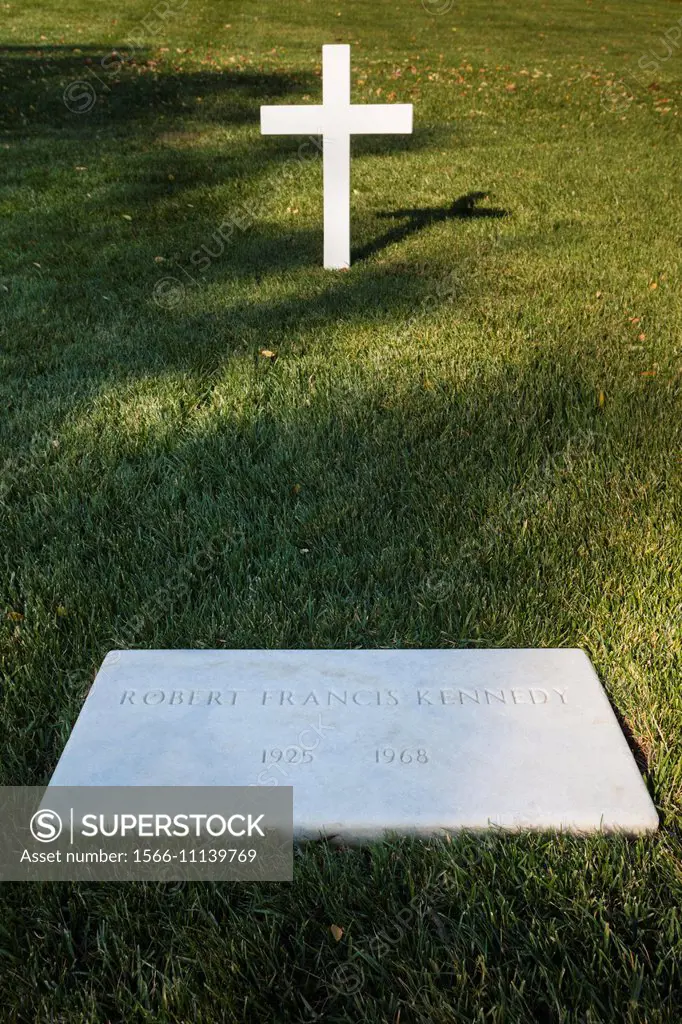 USA, Virginia, Arlington, Arlington National Cemetery, grave of former US Senator Robert Kennedy.