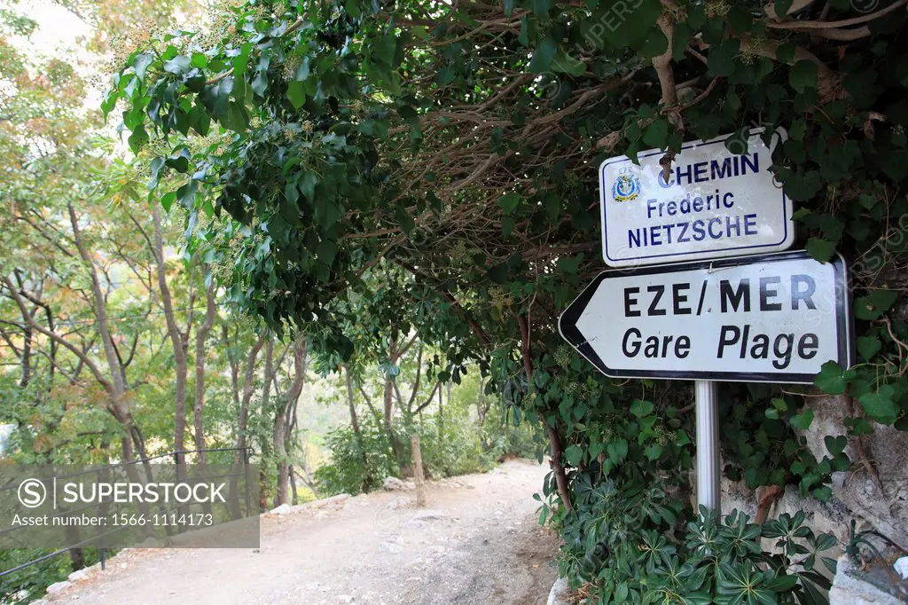 Nieztsche path or walk, Eze, medieval village, Alpes Maritimes, Provence, Cote d´Azur, French Riviera, France, Europe