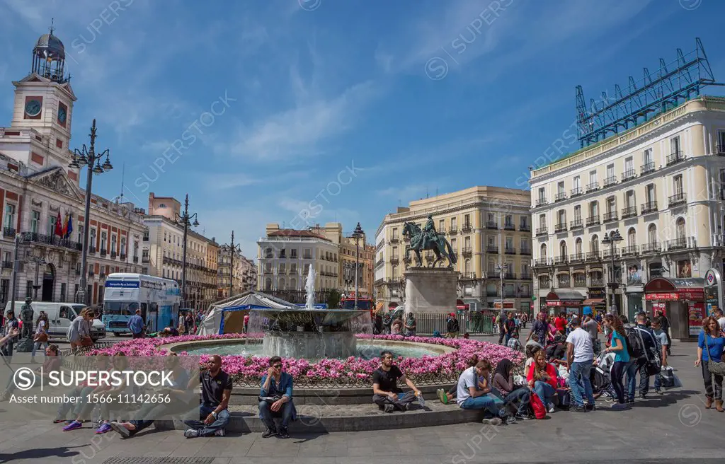 Spain ,Madrid City, Sun Gate Square (Puerta del Sol Square),Downtown Madrid,.