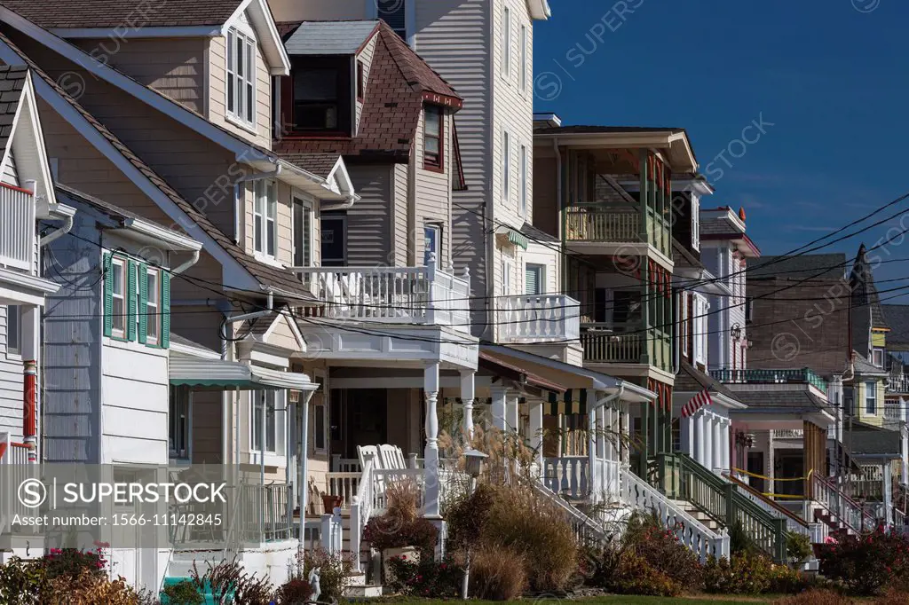 USA, New Jersey, Ocean Grove, beachfront houses.