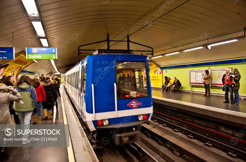 Metro train car, Madrid, Spain