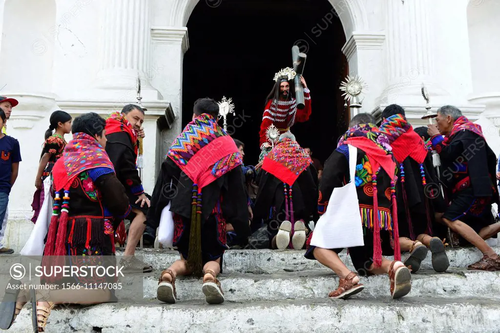 Holy Week procession in Chichicastenango, Guatemala, Central America.