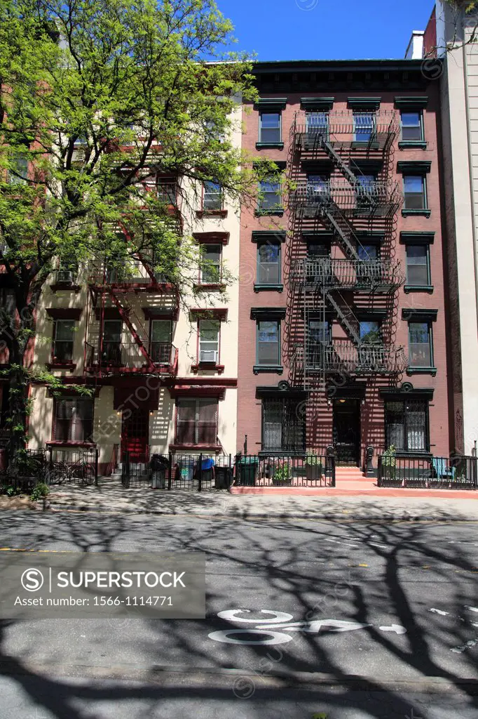 Apartment buildings, tenements, East Village, Manhattan, New York City