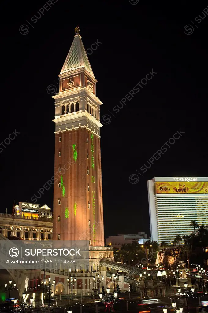 Venetian Hotel Tower at Christmas time