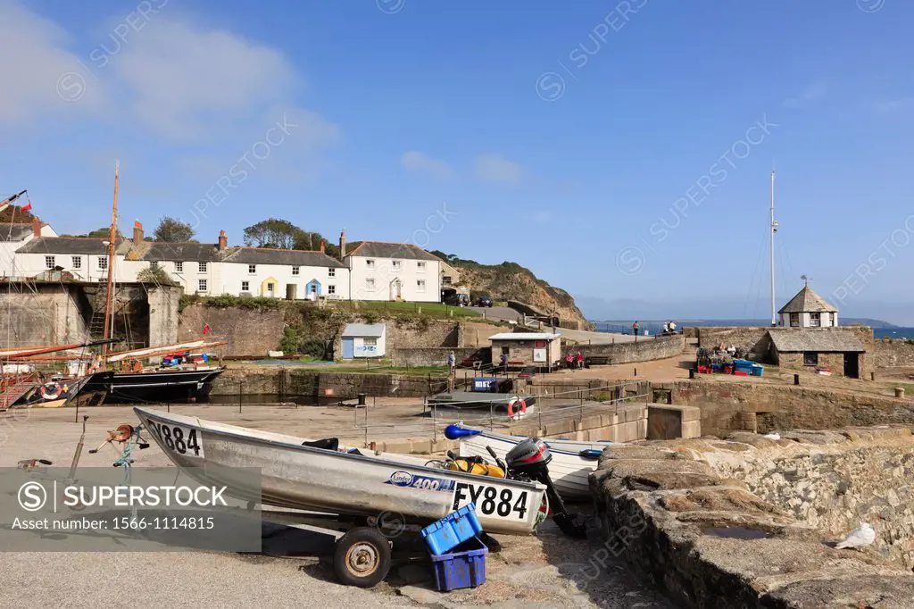 Charlestown, Cornwall, England, UK, Great Britain, Europe  Coastal village scene near the fishing harbour