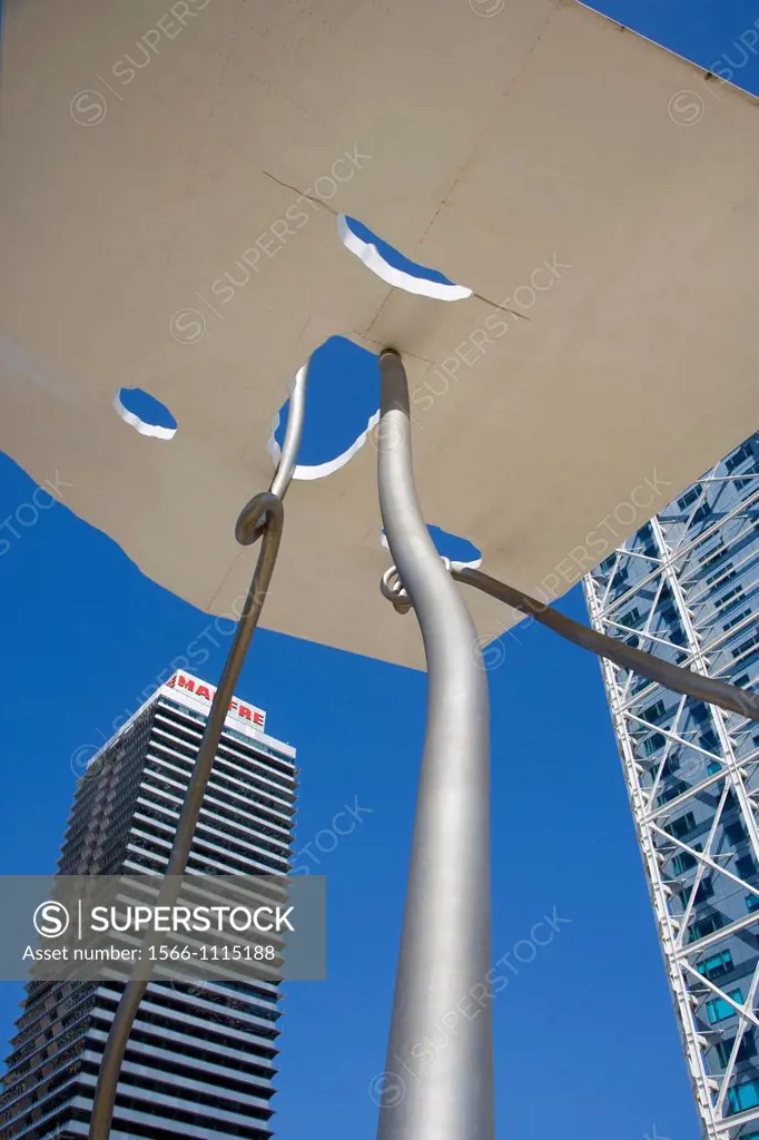 David and Goliath sculpture, Hotel Arts and Mapfre Tower, Barcelona, Spain