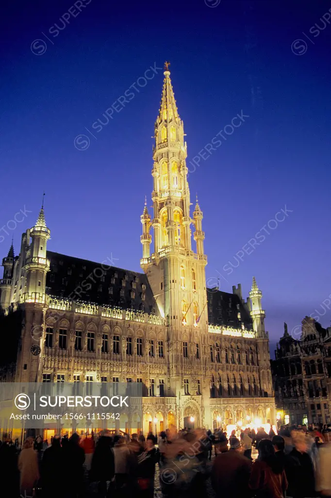 Belgium, Bruxelles, Brussels, Grand Place, City Hall.