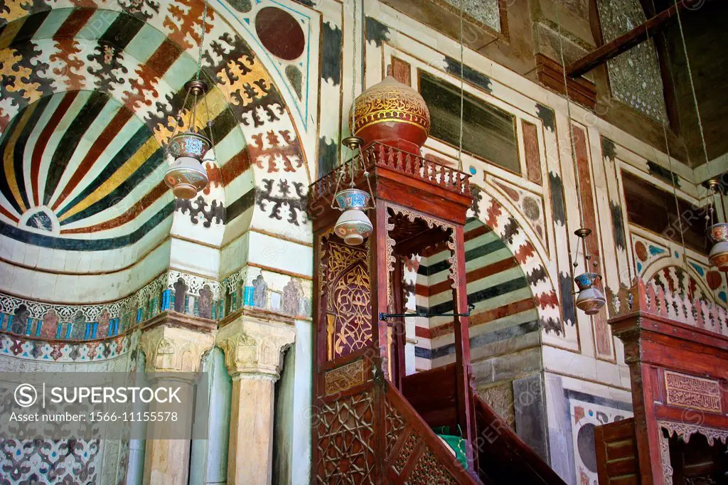Mihrab Nicheand Minbar of Funerary Complex of Sultan al Zahir Barquq, Madrasa, Khanqah, Mausoleum, at Al-Mu´izz al-Din Street