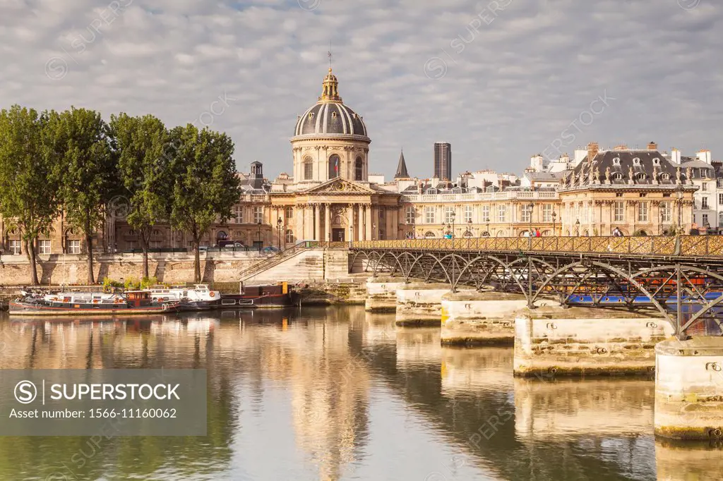 The Institut de France and the Pont des Arts, Paris.