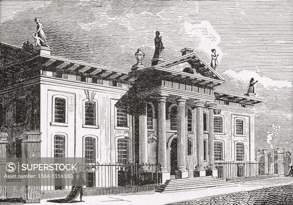 The Clarendon Building, Oxford, England in the 19th century  Built in the early 18th century to house the Oxford University Press  From The Strand Mag...