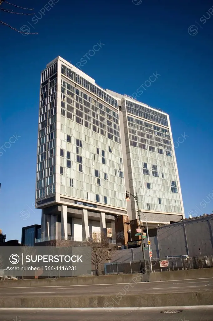 The unfinished Standard Hotel in the trendy Meatpacking district in New York
