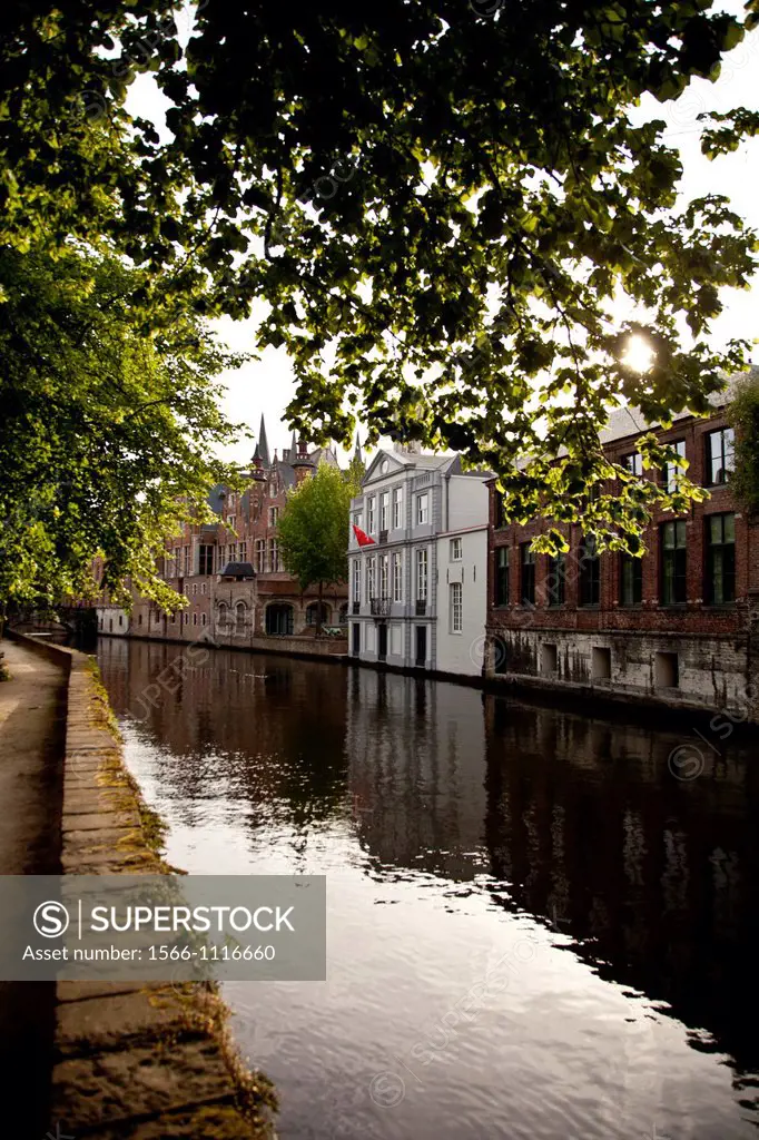 Groenerei canal in the downtown of Bruges, Flanders, Belgium